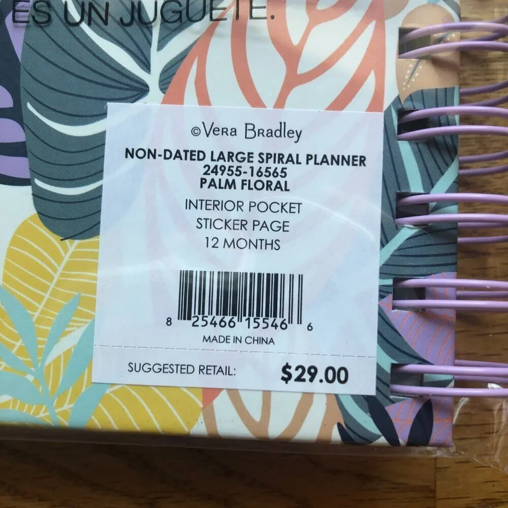 Vera Bradley Planner Palm Floral NWT